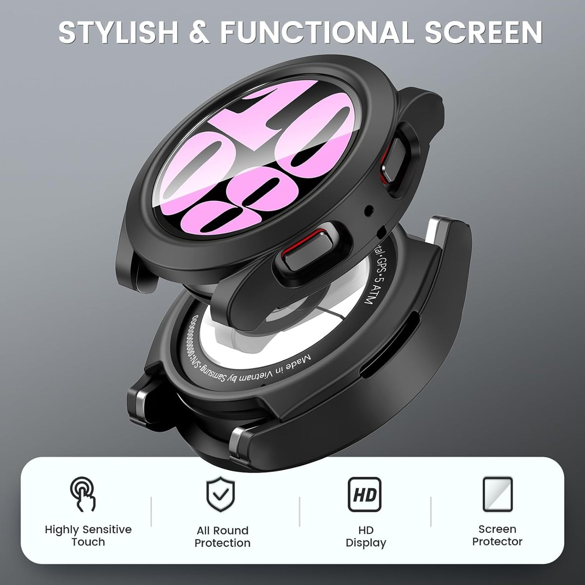 Goton 2-in-1 Case with Screen Protector for Galaxy Watch photo 5