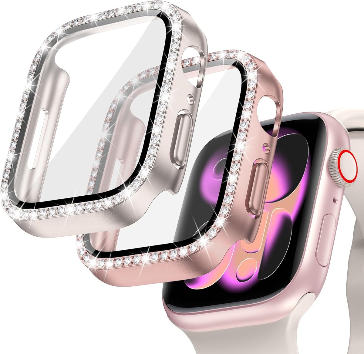 Goton 2-Pack Bling Cases with Screen Protector for Apple Watch