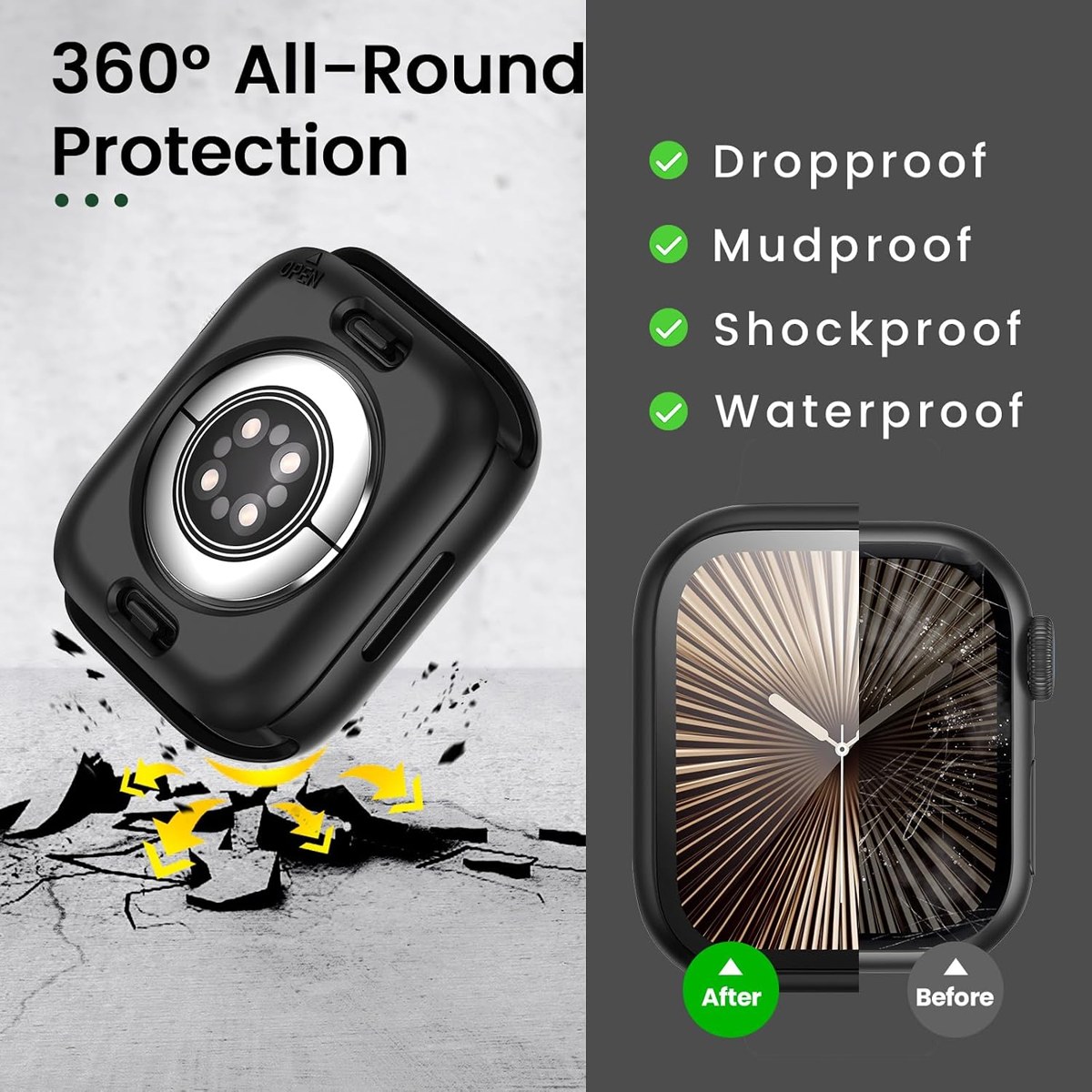Goton 360° Case with Screen Protector for Apple Watch photo 5