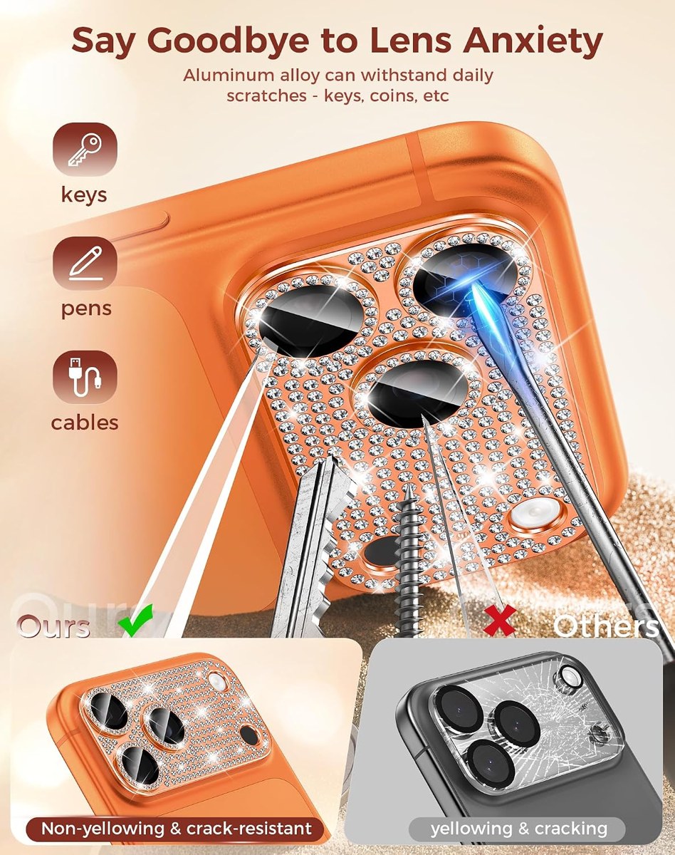 Goton Diamond Bling Camera Lens Protector for iPhone 17 Pro photo 3