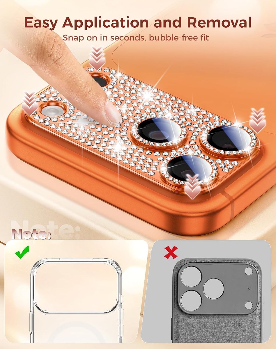 Goton Diamond Bling Camera Lens Protector for iPhone 17 Pro photo 5