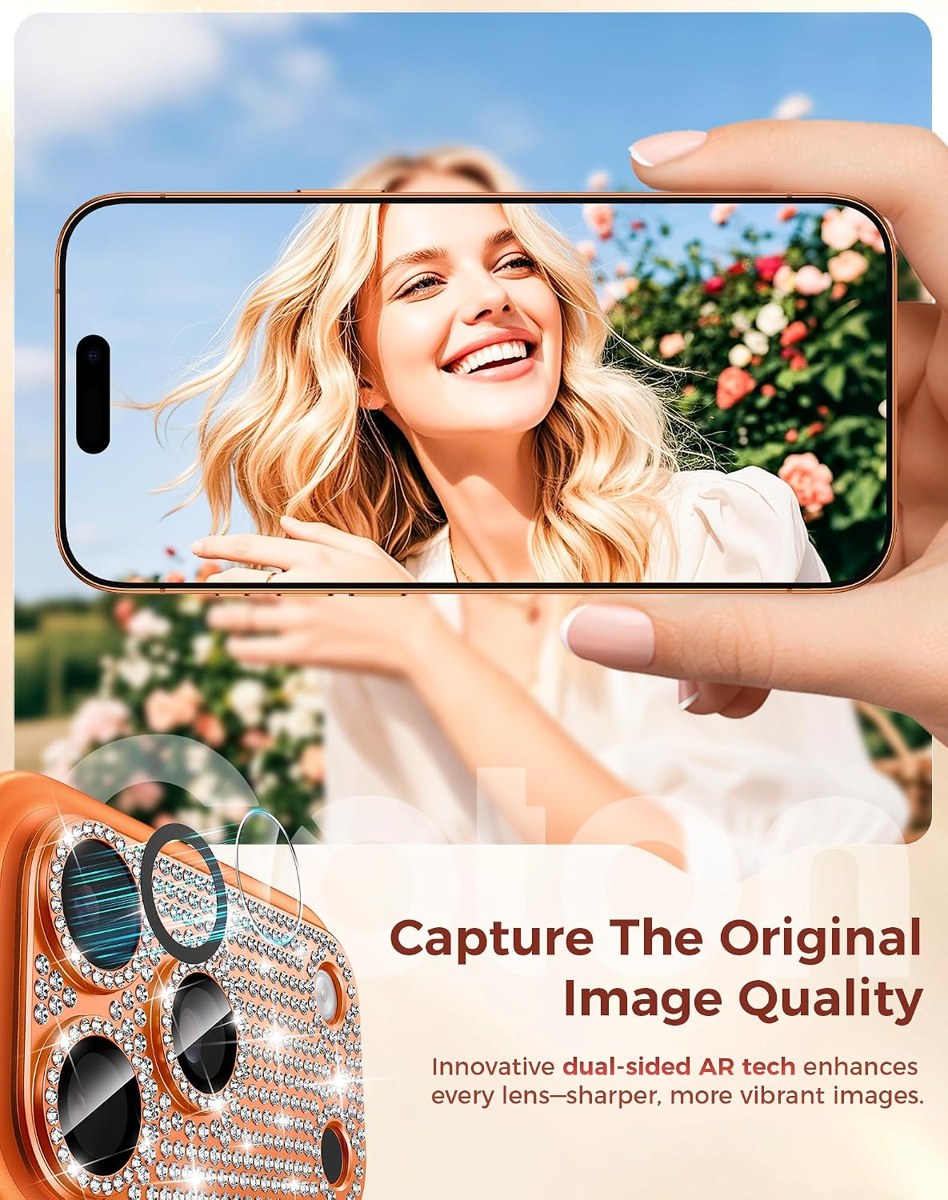Goton Diamond Bling Camera Lens Protector for iPhone 17 Pro photo 6