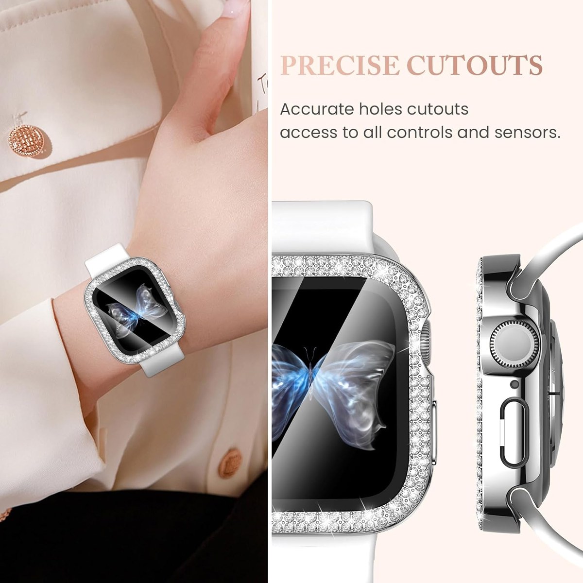 Goton Double-Row Bling Case with Glass for Apple Watch photo 5