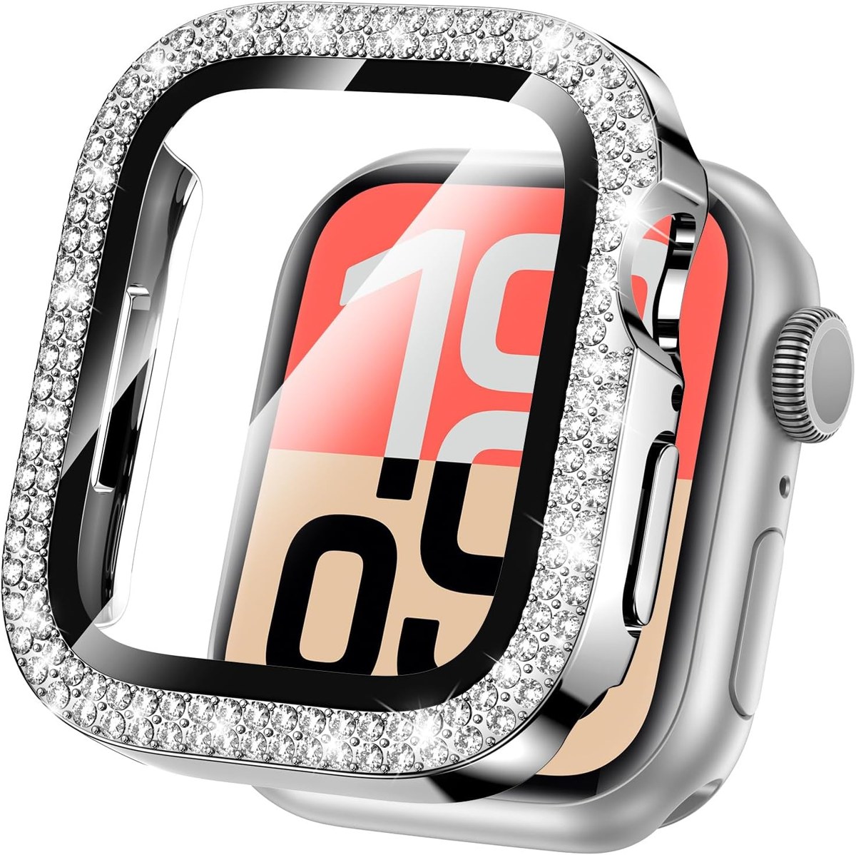 Goton Double-Row Bling Case with Glass for Apple Watch