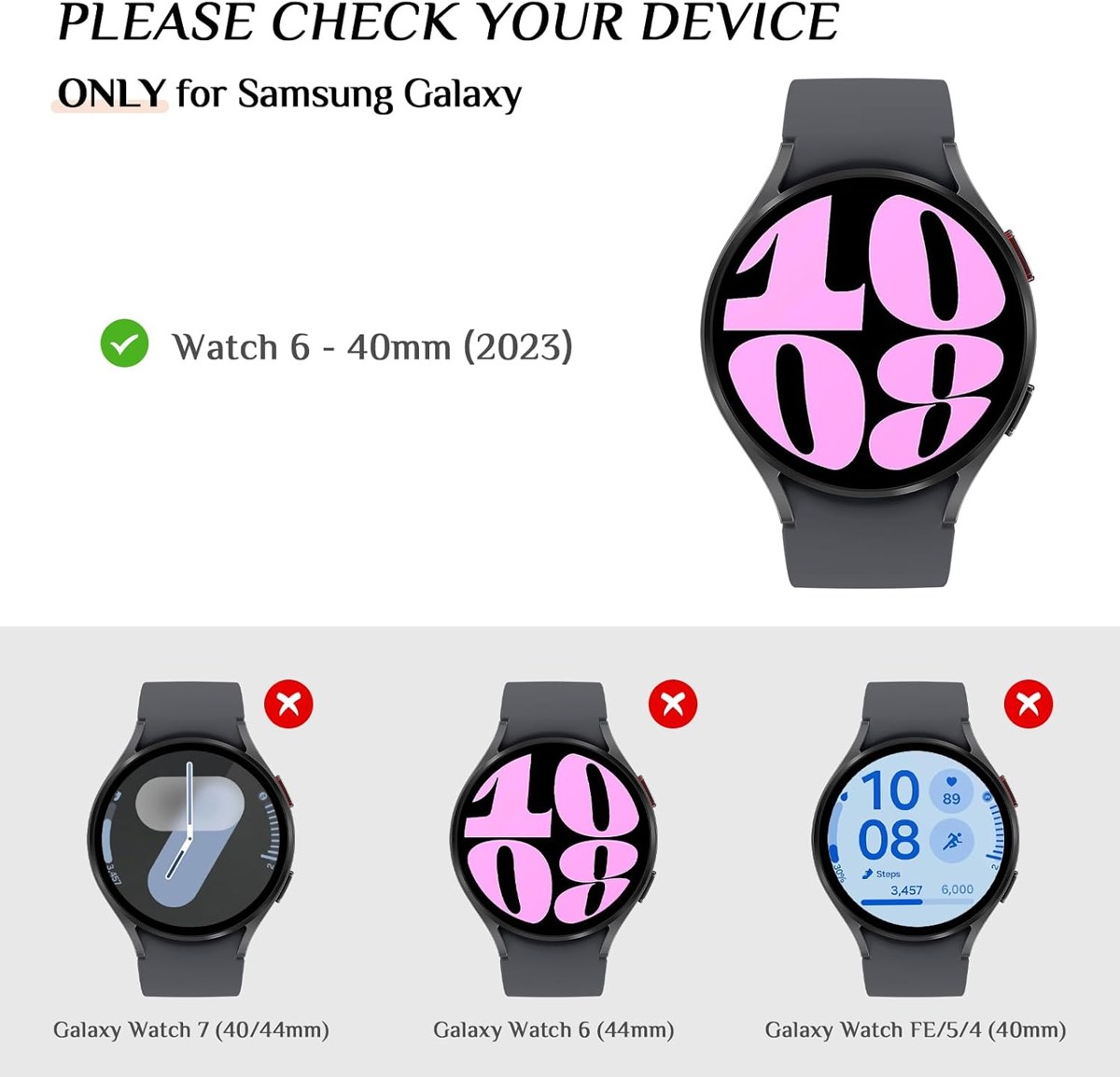 Goton Bling Case with Glass for Galaxy Watch 6 photo 2
