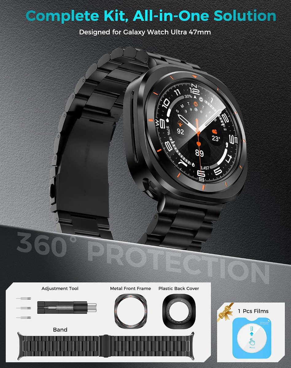 Goton Metal Band & Case Set with Glass for Galaxy Watch Ultra photo 3