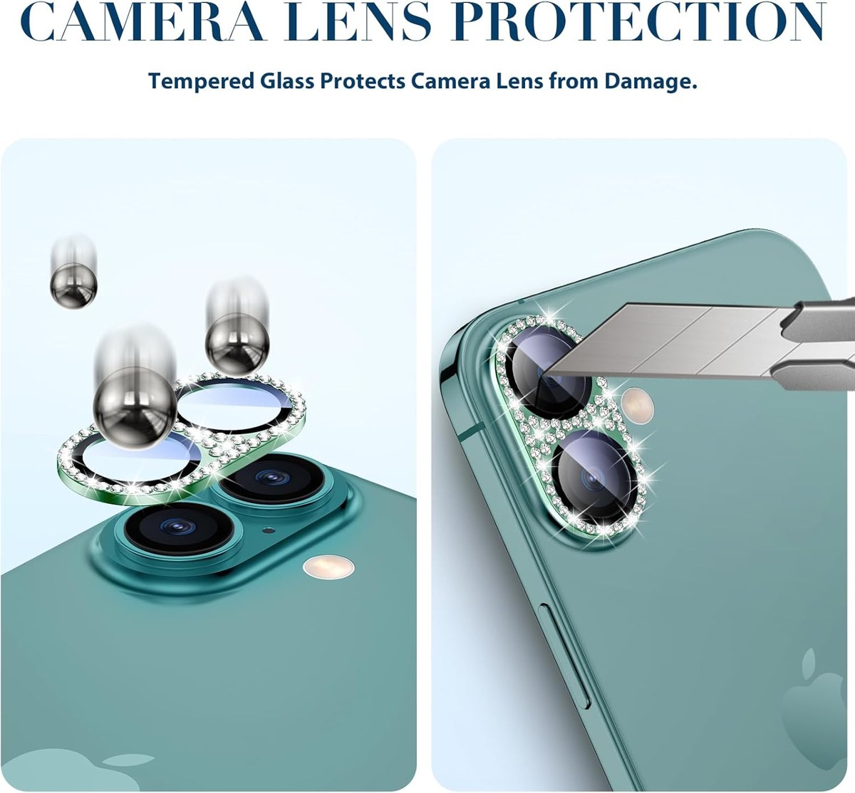 Goton Bling Glitter Lens Protector for iPhone 16 and 15 photo 3