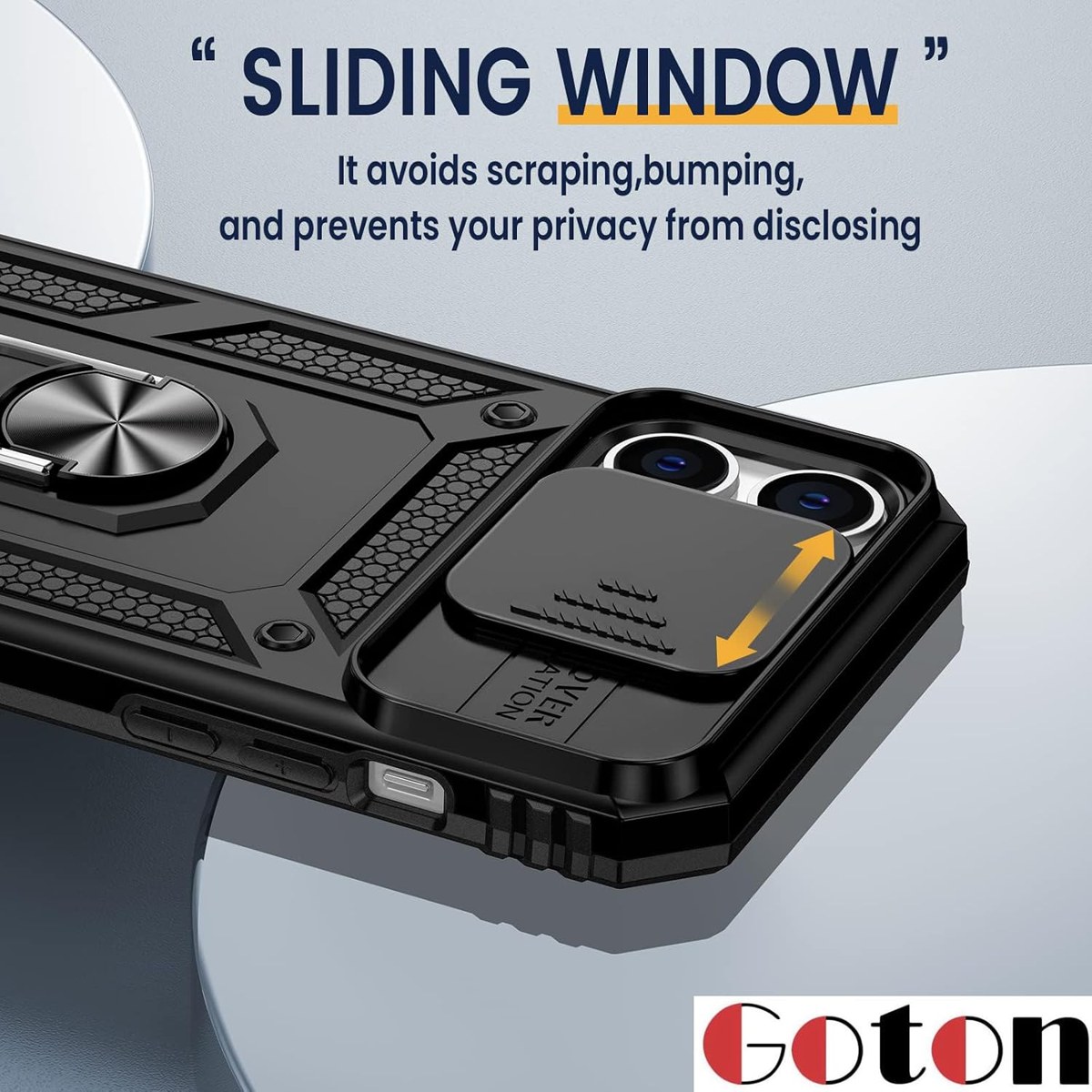 Goton iPhone 13 Pro Max Case with Camera Cover and Ring photo 4
