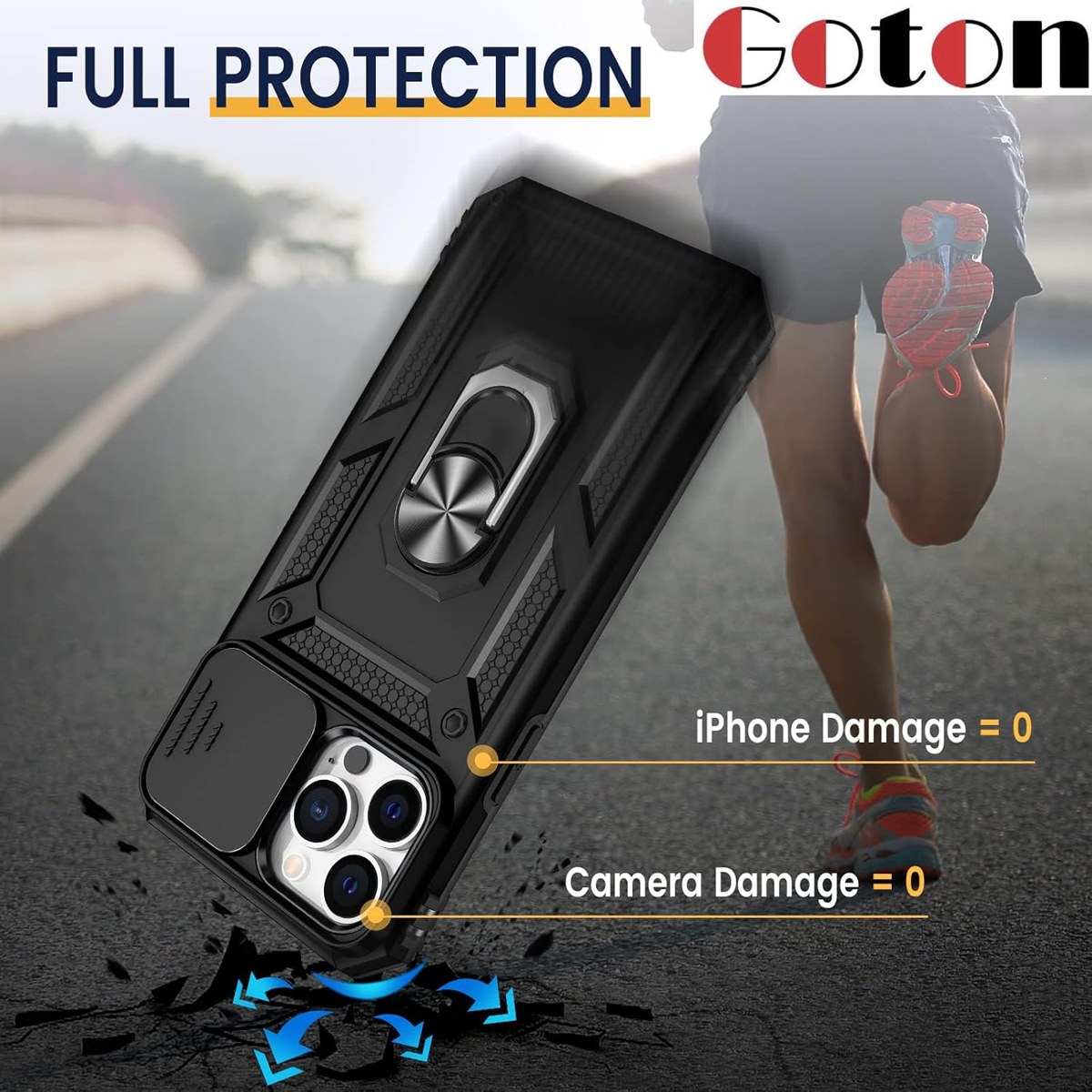 Goton iPhone 13 Pro Max Case with Camera Cover and Ring photo 5