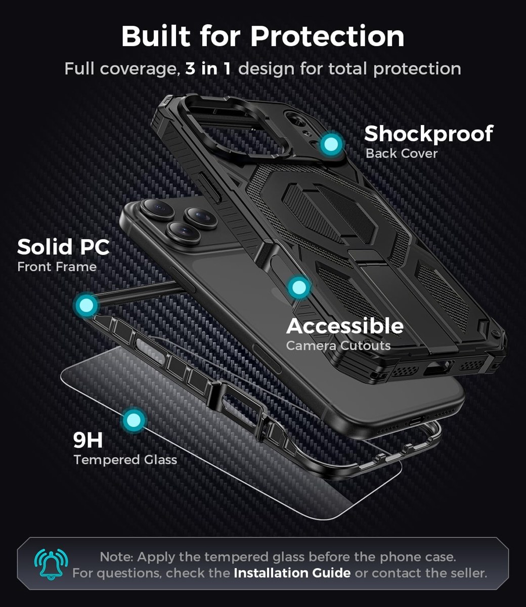 Goton Magnetic iPhone Case with Screen Protector and Hidden Stand photo 3