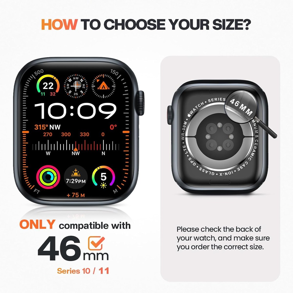 Goton Privacy Waterproof Case with PC Back for Apple Watch photo 2